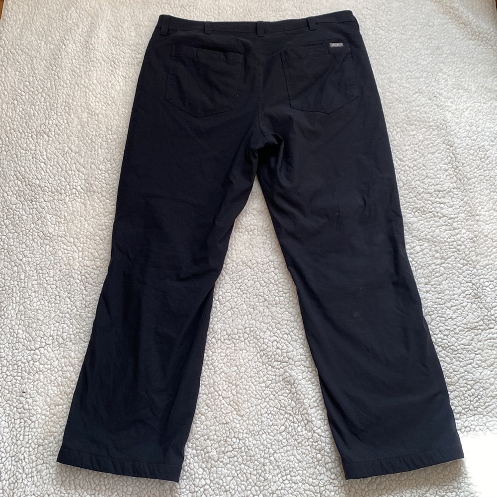 Eddie Bauer Men's Black Fleece Lined Tech Pants - Picture 6 of 7